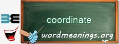 WordMeaning blackboard for coordinate